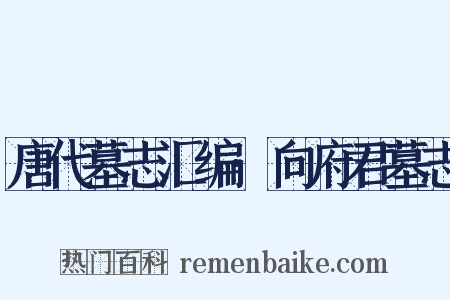 唐代墓志汇编·向府君墓志是什么意思的图片